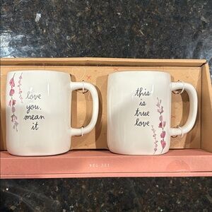 Rae Dunn- Floral White Mug Set